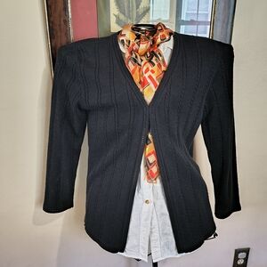 Vintage San Remo by Laura knits 70s black knit cardigan